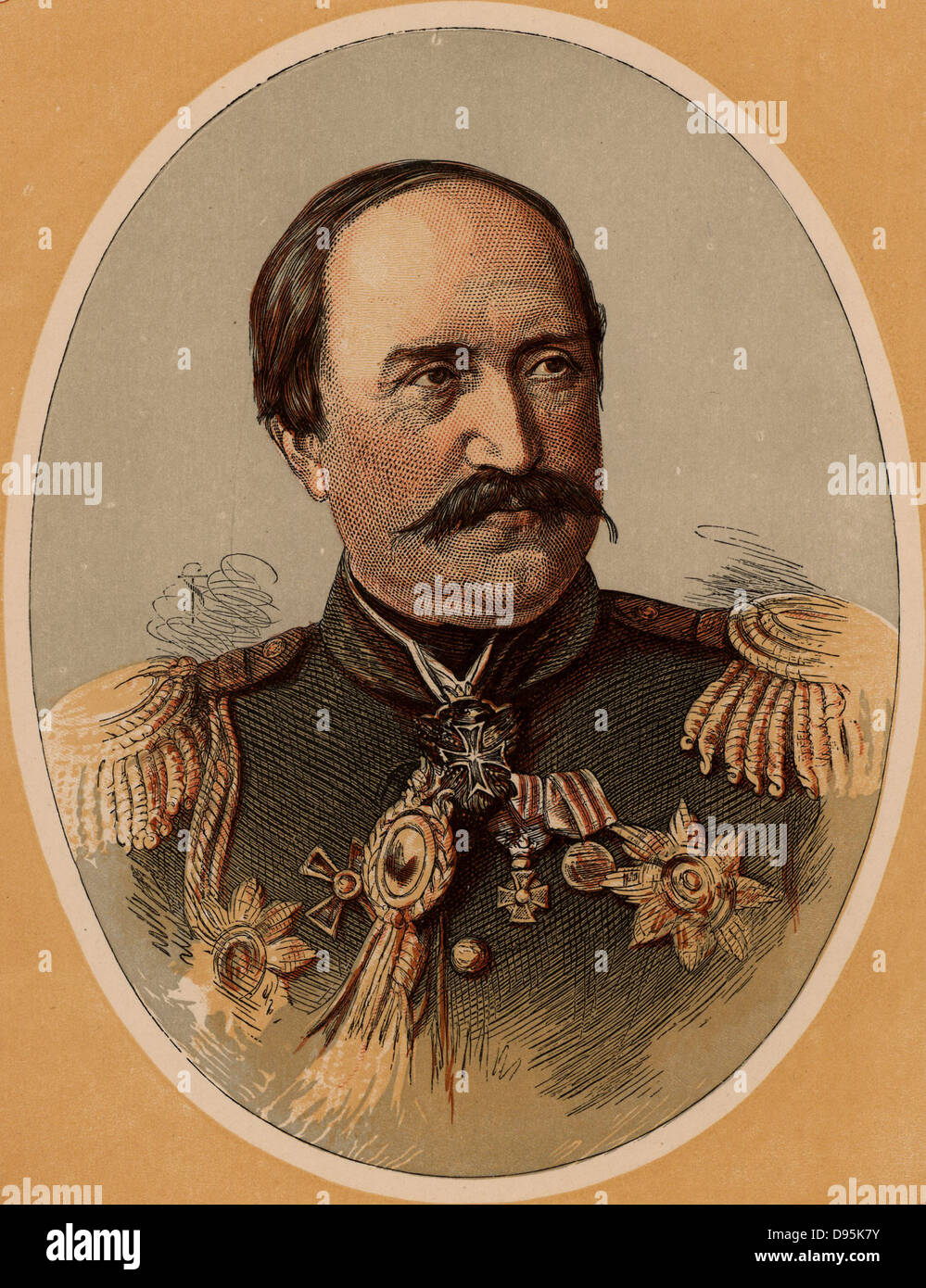 Nikoloa Pavlovich Ignatiev (1832-1908) soldato russo, diplomatico e statista, campione di pan-Slavism. Nel 1856 egli era presente al congresso di Vienna alla fine della guerra di Crimea. Ambasciatore a Costantinopoli (Istanbul) 1864-1877. Il ministro degli Interni 1881-1882. Stampato a colori incisione su legno. Foto Stock