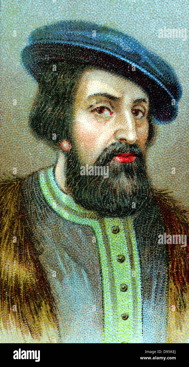 Hernando Cortez (Cortes - 1485-1547) il conquistador spagnolo che hanno conquistato il Messico. Chromolithograph Foto Stock