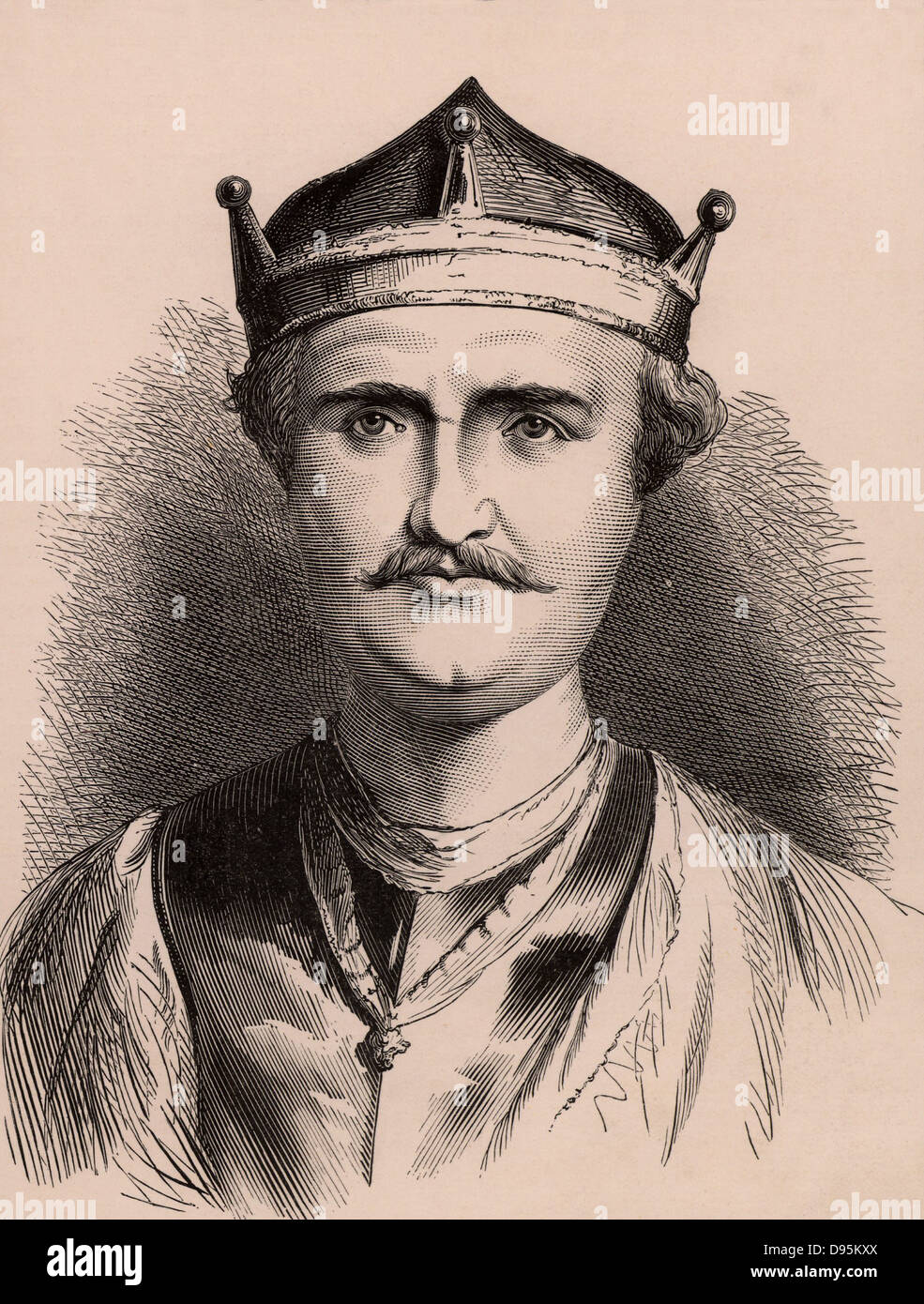 Guglielmo duca di Normandia (c1028-1087) Guglielmo I il Conquistatore, re d'Inghilterra dal 1066. William è atterrato con il suo esercito vicino a Hastings, Sussex, il 13 ottobre 1066. Il giorno seguente alla battaglia di Hastings gli inglesi sono stati sconfitti e il loro Re Harold II, l'ultimo re anglosassone, è stato ucciso. Incisione su legno c1900. Foto Stock