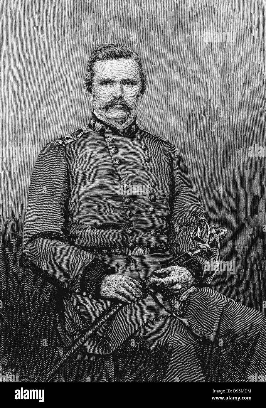 Simon Bolivar Buckner (1823-1914) in generale confederato (sud) esercito nella guerra civile americana 1861-1865. Governatore del Kentucky 1887-1891. Incisione. Foto Stock
