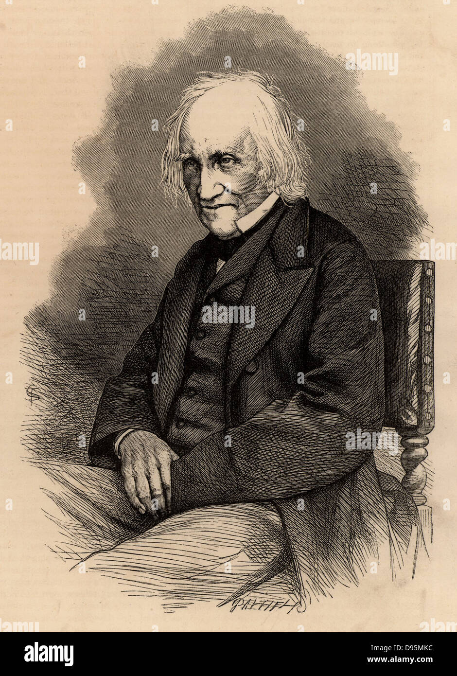 Charles Knight (1791-1873) inglese autore ed editore di economici illustrato libri e periodici. Incisione su legno del 1867. Foto Stock
