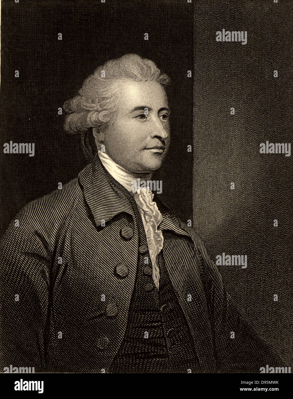 Edmund Burke (1729-1797) British filosofo, scrittore e uomo politico whig, nata a Dublino, Irlanda. Incisione da 'Il mondo di grandi uomini" (London, c1870). Foto Stock