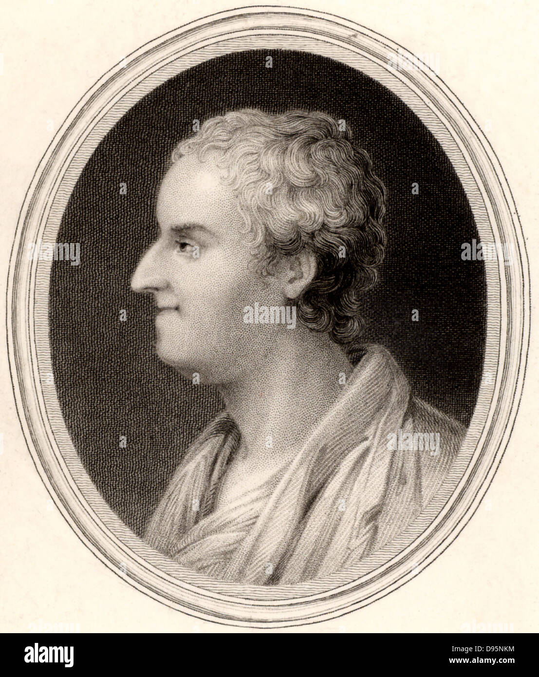 Thomas Gray (1716-1771) poeta inglese e studioso di musica classica. Incisione, Londra, 1837. Foto Stock