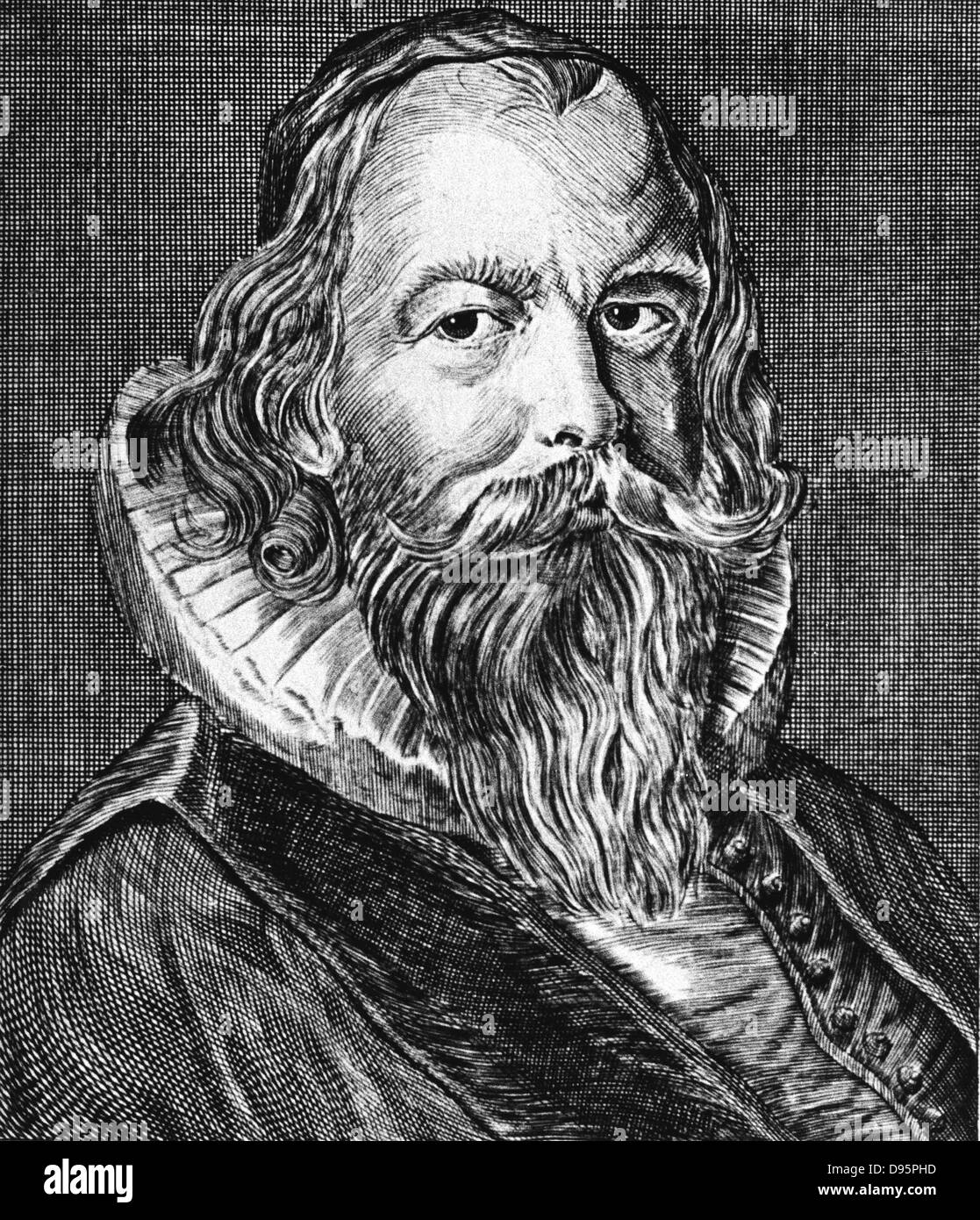 Ole Worm (1588-1654) studioso danese; Pioneer di vecchi studi islandese. Incisione. Foto Stock