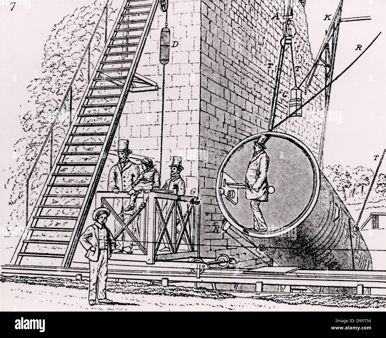 Signore Rosse della grande 72 pollici (1.828m.) diametro telescopio riflettore di 1845, chiamato il Leviatano di Parsonstown. Montato Foto Stock