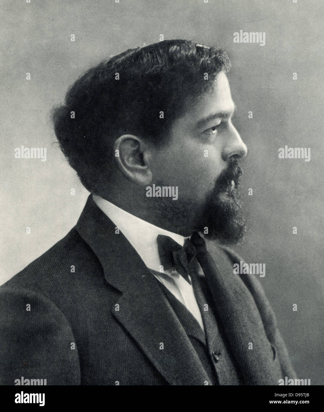 (Achille) Claude Debussy (1862-1919) il compositore francese. Da una fotografia di Nadar, pseudonimo di Gaspard-Felix Tournachon (1820-1910). Foto Stock