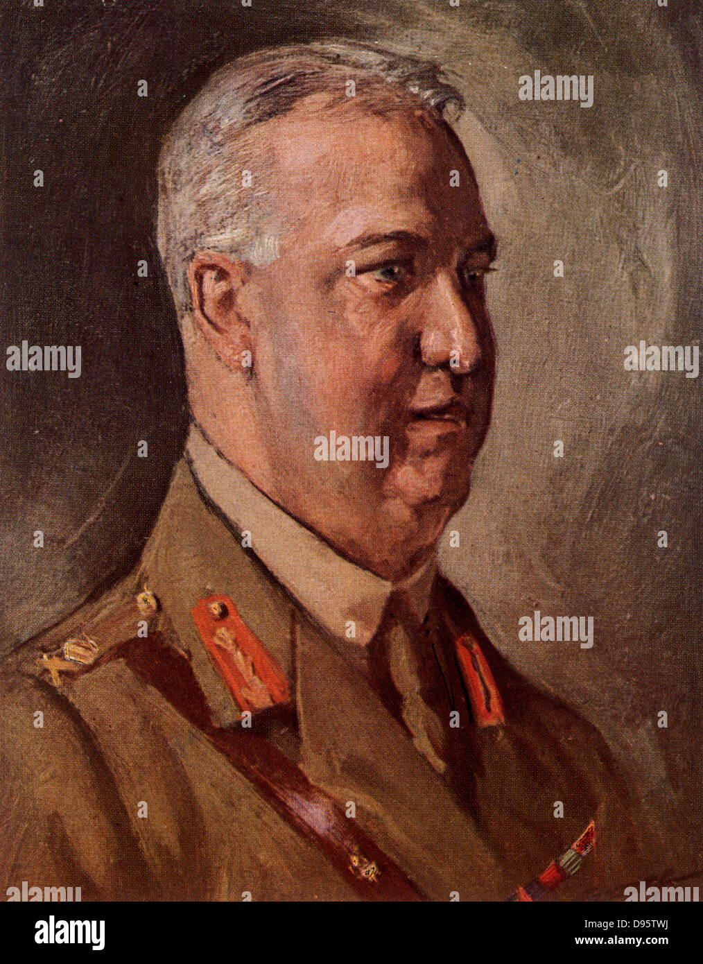 Il tenente generale Sir Arthur W Currie (1875-1933). Dal 1917 Currie fu comandante delle forze canadesi in Europa durante la Prima Guerra Mondiale. Foto Stock