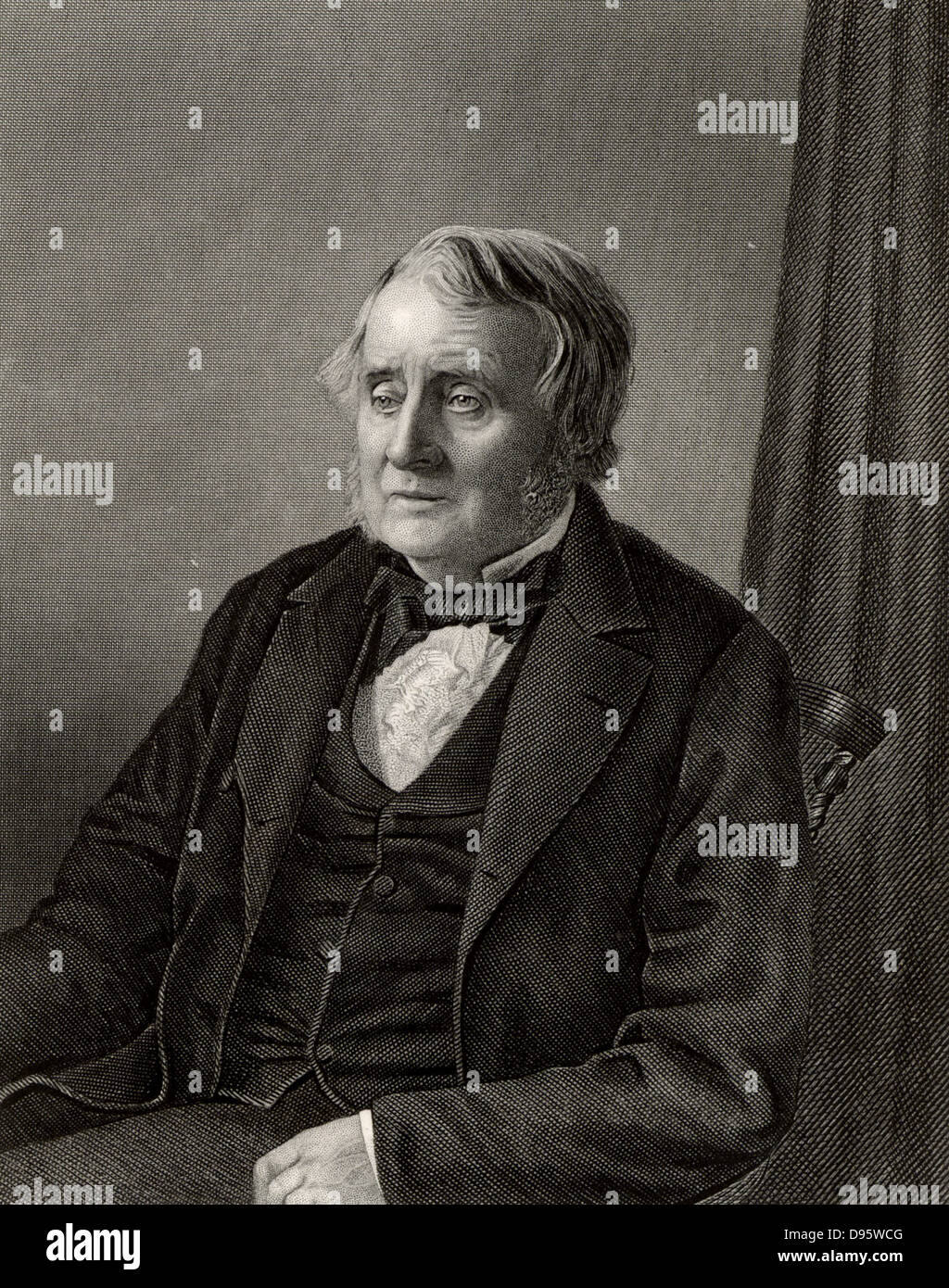 John Arthur Roebuck (1801-79) avvocato inglese e politico. Presidente del Comitato Sebastapol di inchiesta sulla condotta della guerra di Crimea. Incisione c1880. Foto Stock
