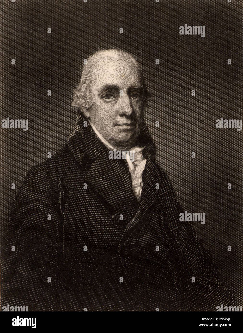 Dugald Stewart (1853-1828) Scottish filosofo e matematico nato a Edimburgo. Professore di Filosofia Morale all'università di Edimburgo (1785-1809). Incisione da 'National Portrait Gallery" da William Jerdan (Londra, 1830). Foto Stock