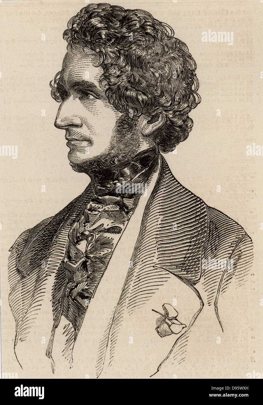 Hector Berliioz (1803-1859) francese compositore romantico. Incisione da "l'Illustrated London News' (Londra, 12 febbraio 1848). Foto Stock