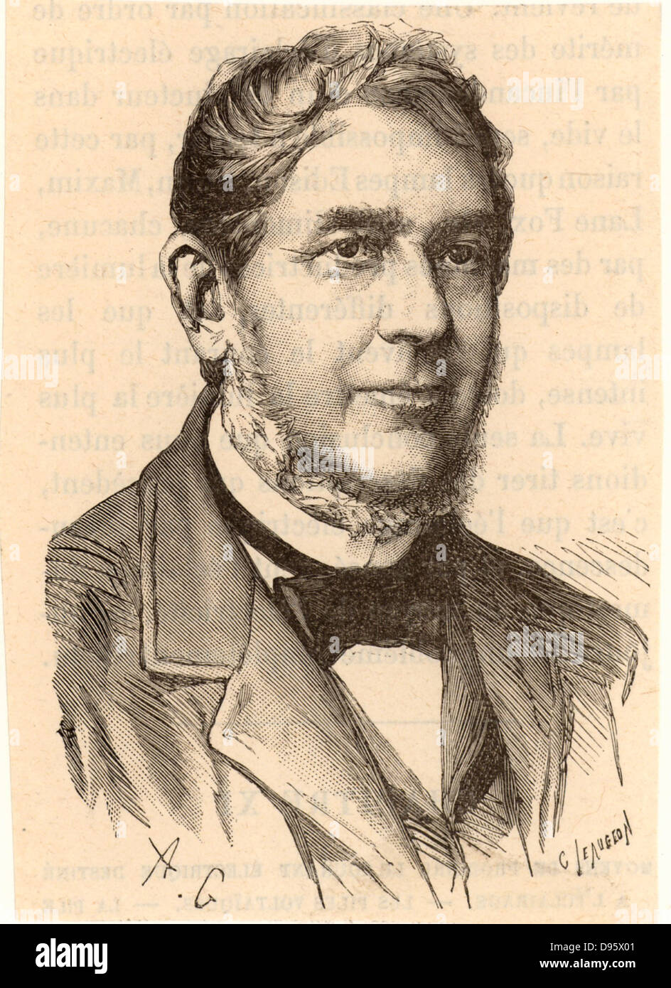 Robert Wilhelm Eberhard von Bunsen (1811-1899) chimico tedesco e spectroscopist. Il Becco Bunsen, il bruciatore a gas utilizzati nei laboratori e inventato da Michael Faraday, è stata perfezionata da lui (1855). Incisione da 'Les Nouvelles Conquetes de la Science" di Louis Figuier (Parigi, 1883). Foto Stock