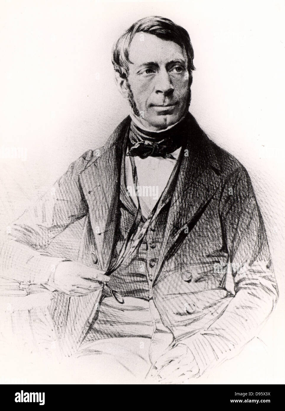 George Biddell Airy (1801-1892) astronomo inglese e geophysicist nato a Alnwick, Northumberland. Astronomo Reale e direttore del Royal Observatory di Greenwich (1835-1881). Incisione. Foto Stock