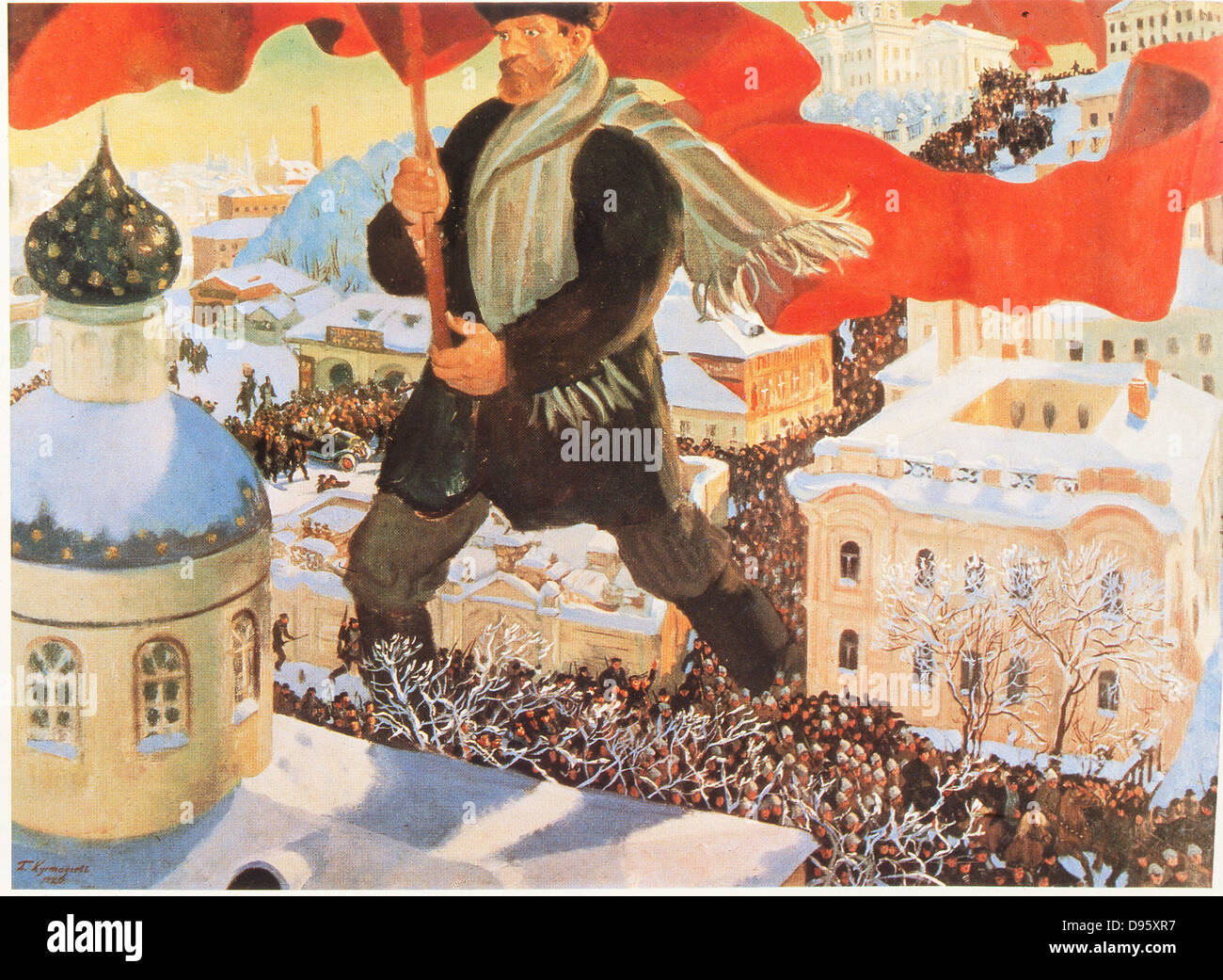 Il Bolschevist. Dopo il 1920 la pittura di Boris Mihajlovic Kustodiev (1878-1927). Russo Foto Stock