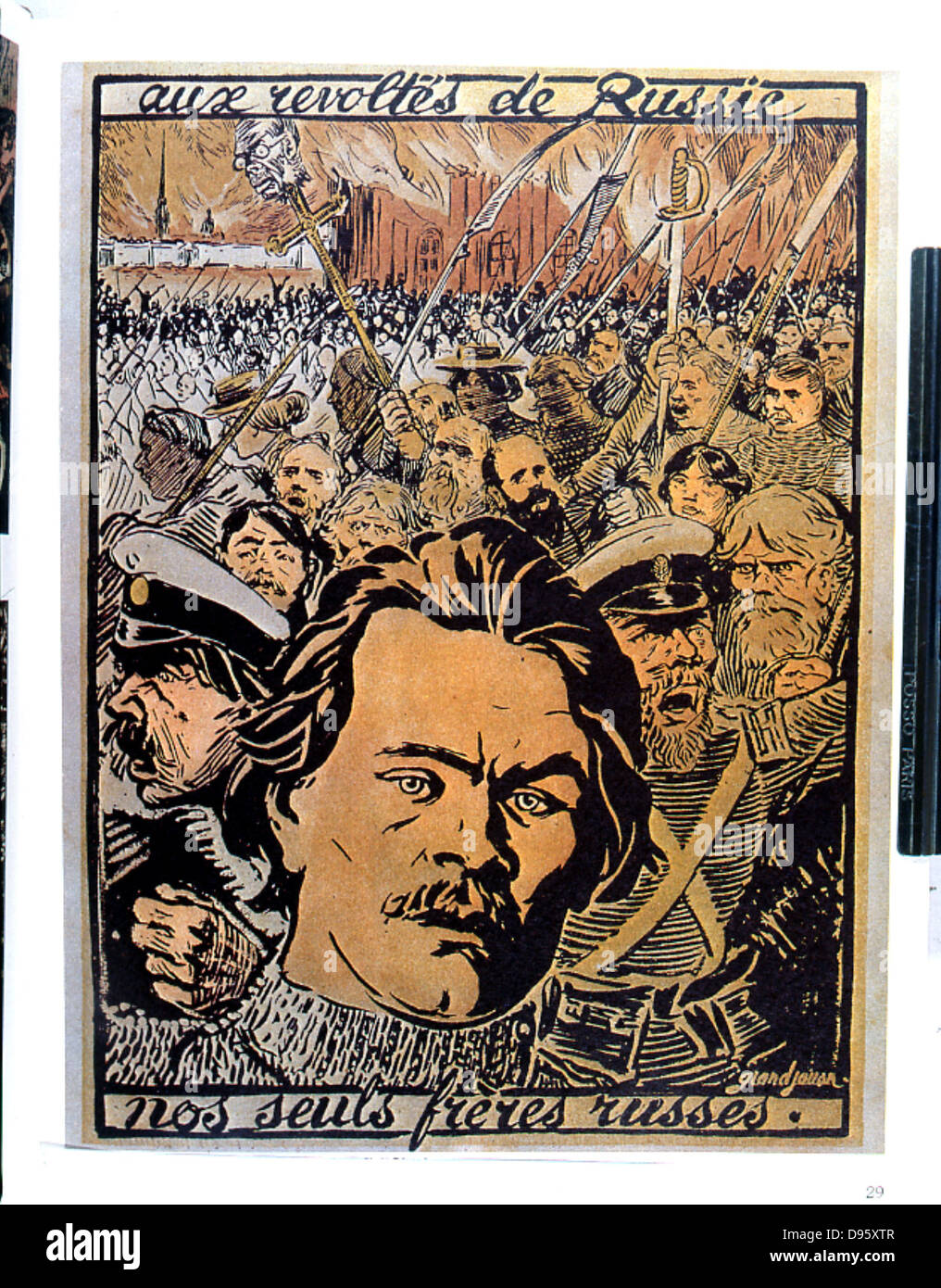 Disordini in Russia. Il francese simpatia per 'rivoluzionari russi, nostri fratelli". Da L'assiette au Beurre", Parigi, 14 giugno 1902. Foto Stock