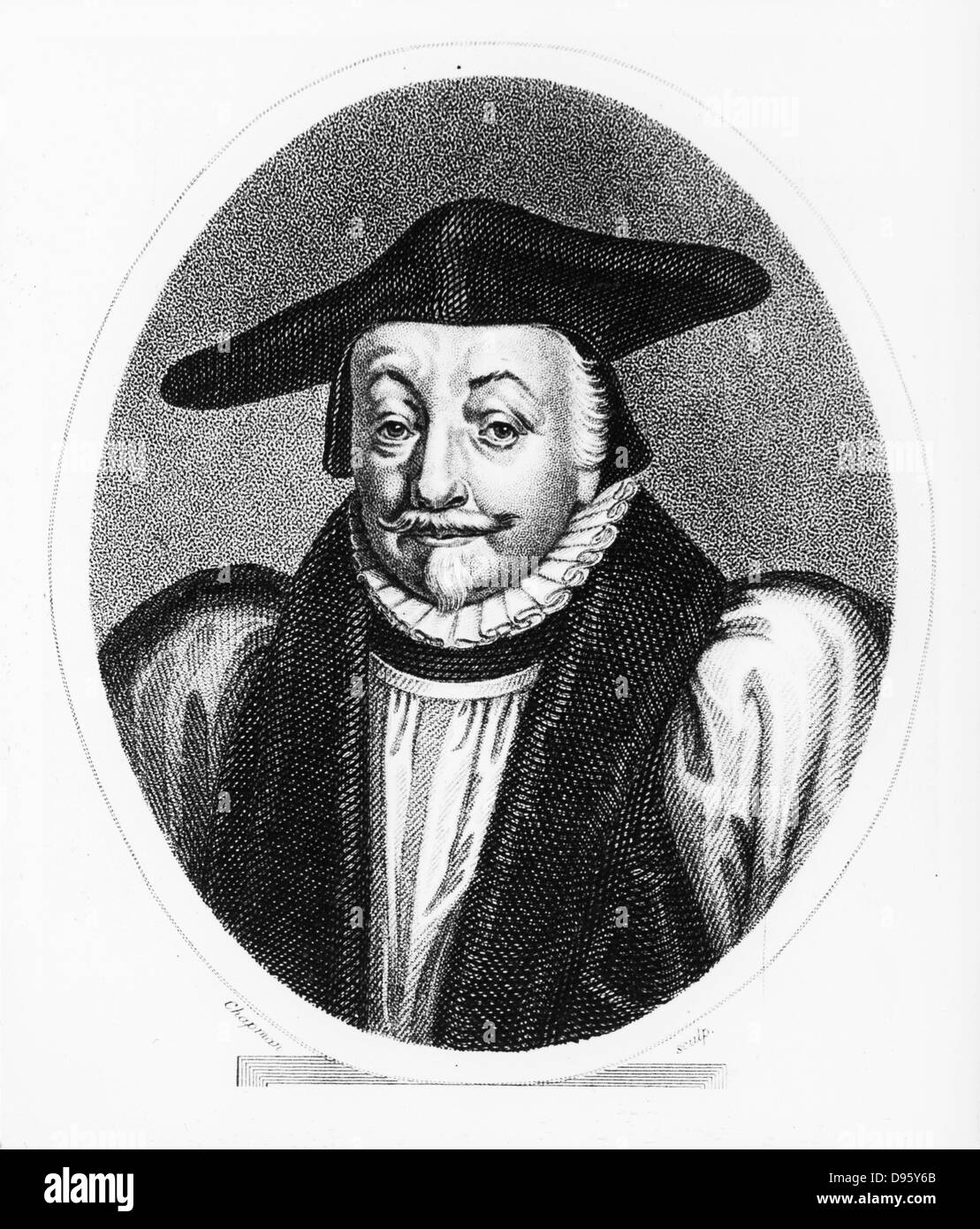 William narra (1573-1645), Arcivescovo di Canterbury dal 1633, religiosi del Consigliere Carlo I. perseguitato la Puritans, ha cercato di forzare la liturgia Anglicana sulla Chiesa Presbiteriana in Scozia e sono state stabilite nuove canonici della chiesa di Laudian. Incisione del 1814 Foto Stock