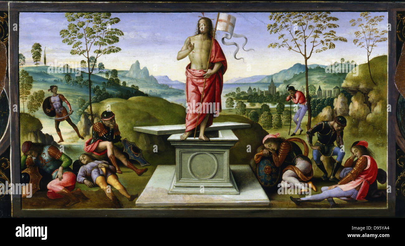 La risurrezione di Cristo. 1495. Perugino (Pietro di Cristoforo Vannucci - c1450-1523). Artista italiano. Musee des Beaux Arts, Rouen Foto Stock