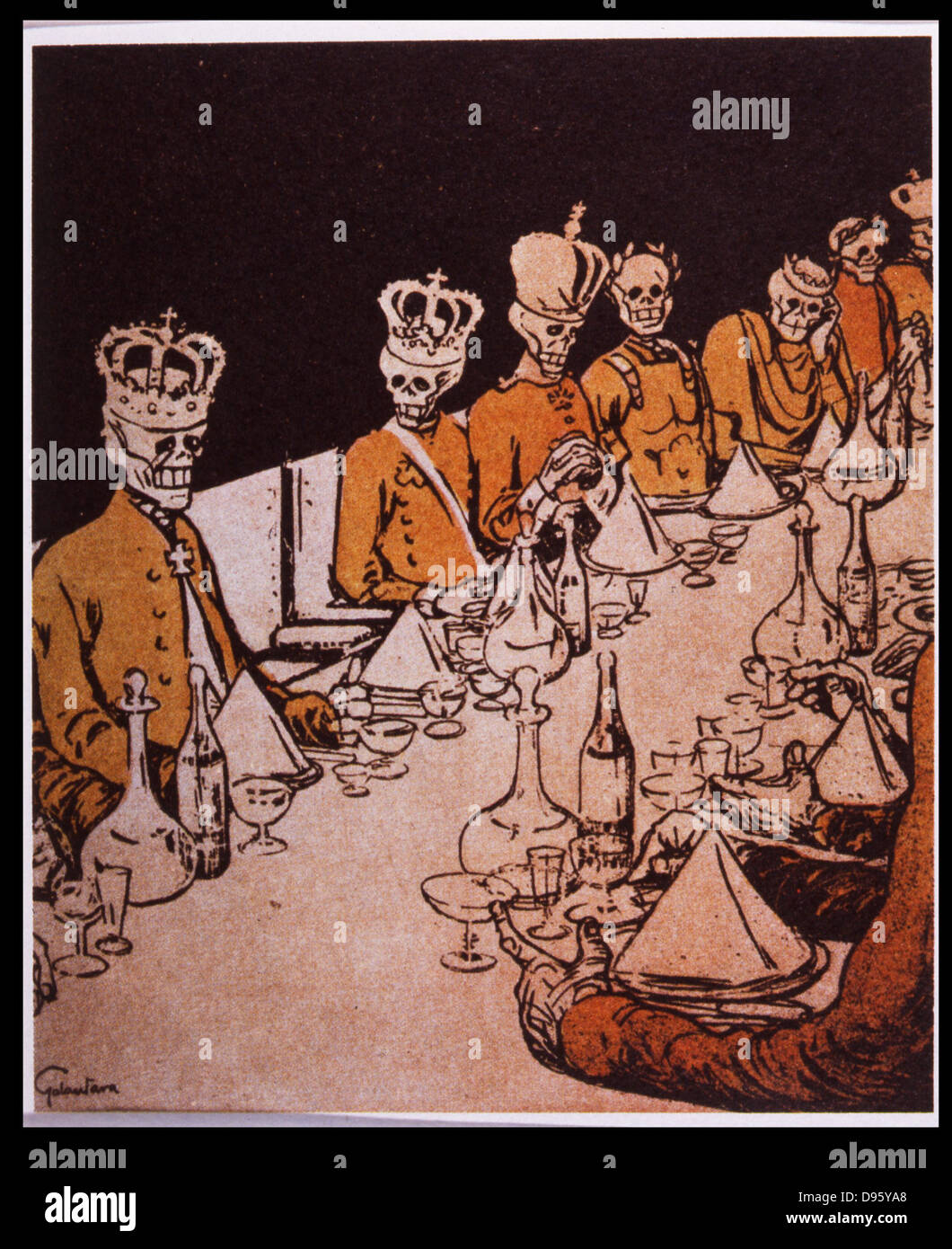 Previsioni del futuro dei monarchi europei dopo il 1905 la rivoluzione in Russia. Cartone animato da 'L'assiette au Beurre", Parigi, 29 settembre 1905. Foto Stock