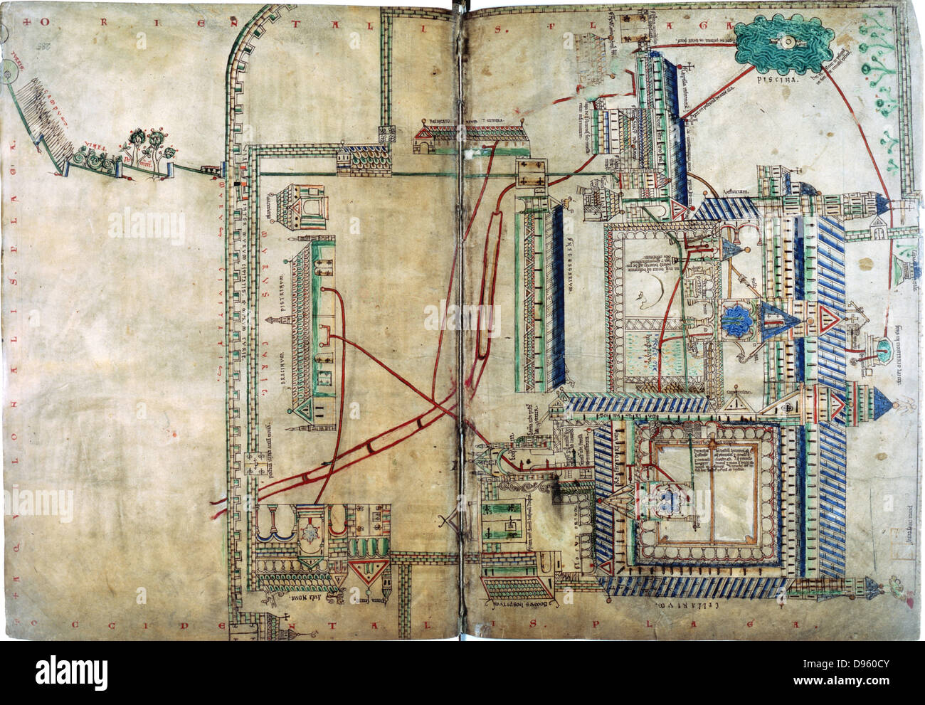Salterio Eadwine c.1150-1160. Il piano terra della Cattedrale di Canterbury. Biblioteca del Trinity College di Cambridge Foto Stock