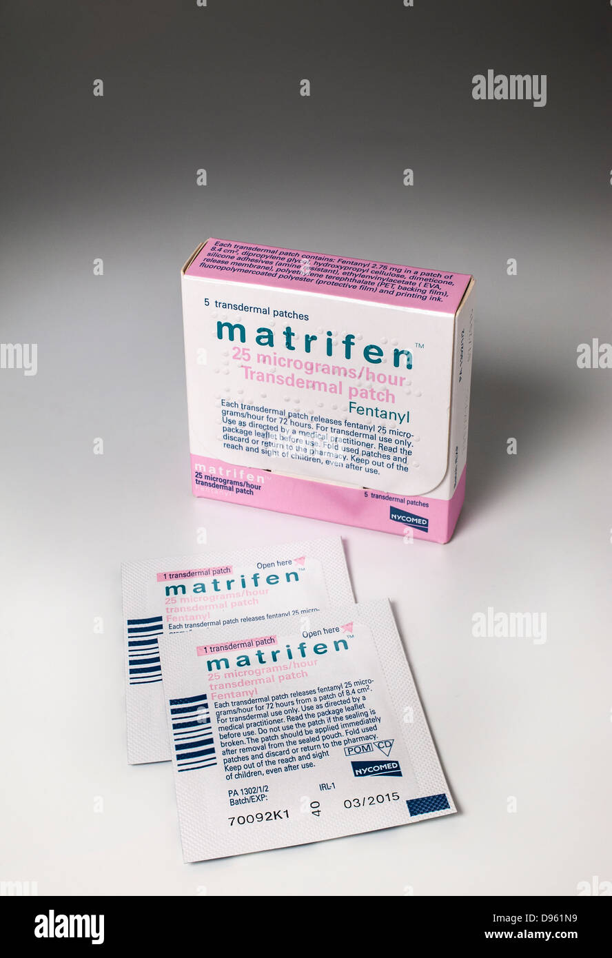 Sollievo dal dolore medicina - Matrifen patch di fentanil Foto stock - Alamy