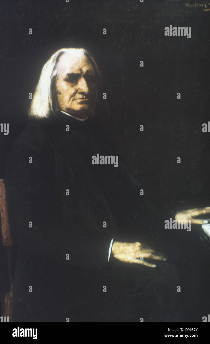 Franz Liszt (1811-1886) ungherese pianista e compositore. Ritratto di Mihaly Munkacsy (1844-1900). Museo di Belle Arti di Budapest. Foto Stock