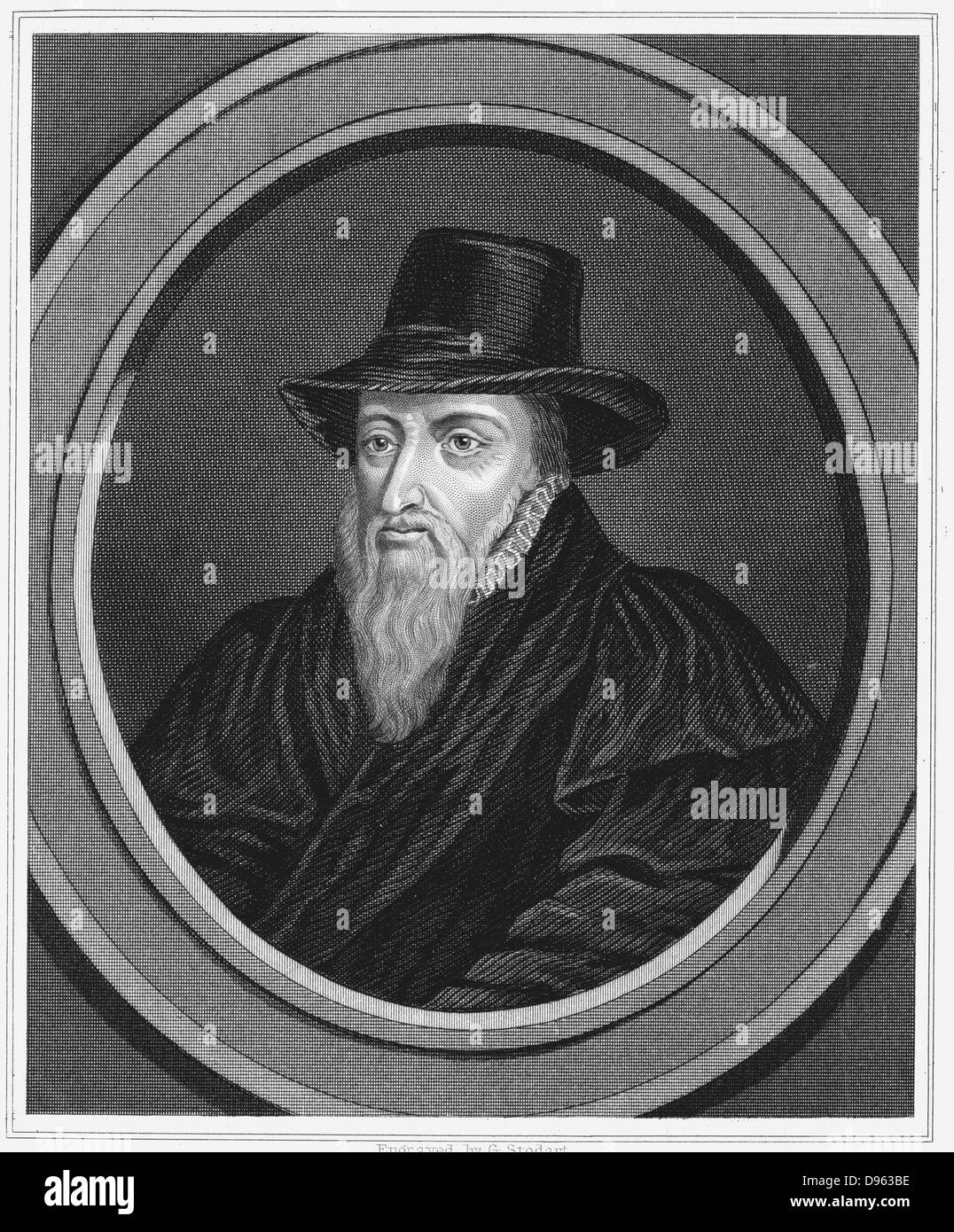 Teodoro Beza o Beze (1519-1605) francese riformatore religioso e calvinista leader. Incisione c1851. Foto Stock
