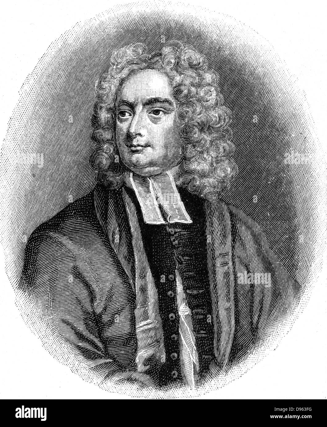 Jonathan Swift (1667-1745) satiro anglo-irlandese, poeta e chierico. Incisione. Foto Stock