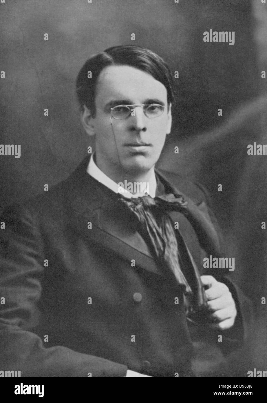 William Butler Yeats (1865-1939) come un uomo giovane. Poeta irlandese. Dopo la fotografia di Elliott e friggere. Foto Stock