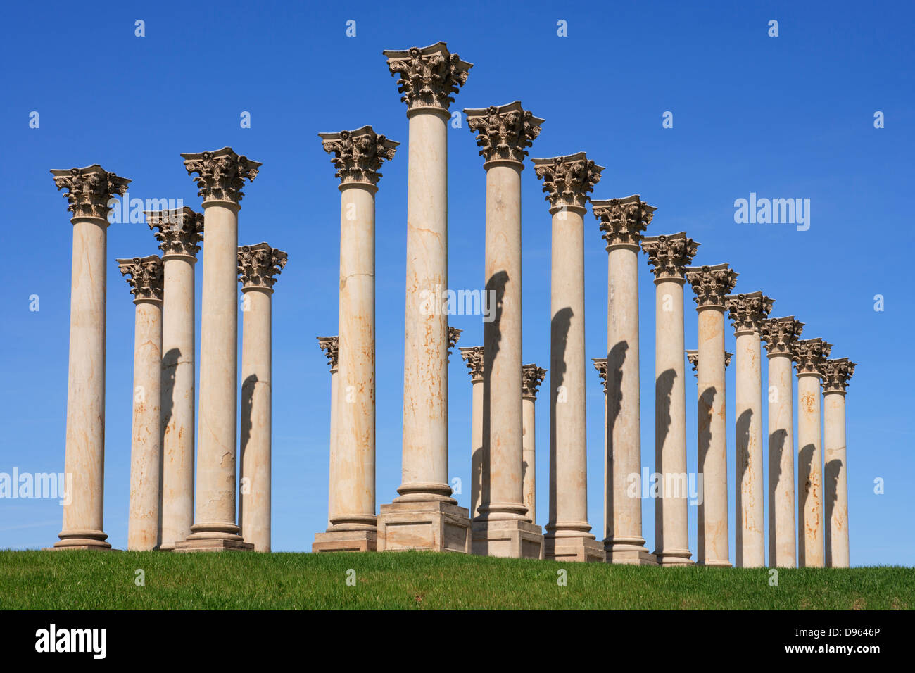 Il Campidoglio colonne nella National Arboretum, Washington DC. Foto Stock
