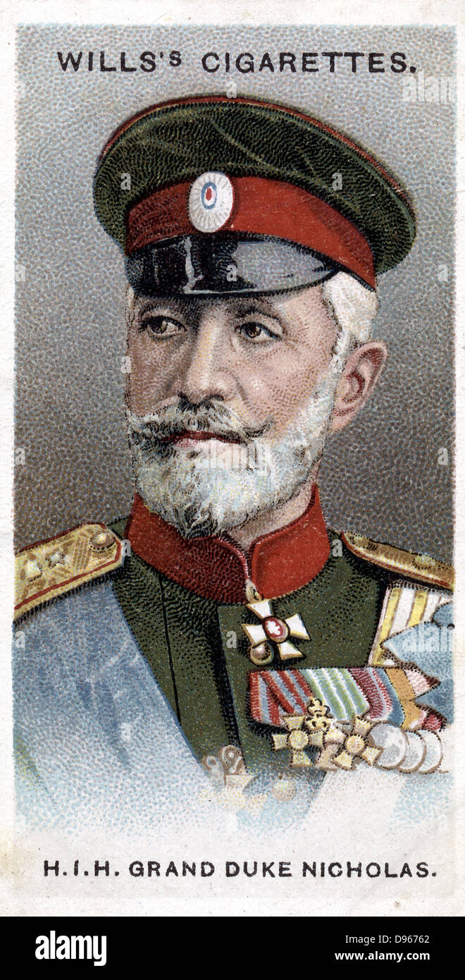 Il Granduca Nicola di Russia (1856-1929). Il comandante in capo dell'esercito russo contro Austria e Germania e nel Caucaso 1915-1917. Foto Stock