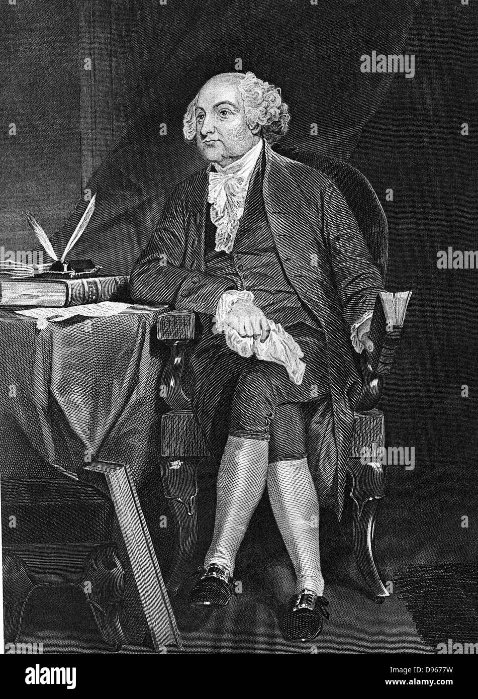 John Adams (1735-1826) secondo presidente degli Stati Uniti (1797-1801). Dopo incisione pubblicato New York, 1861. Foto Stock