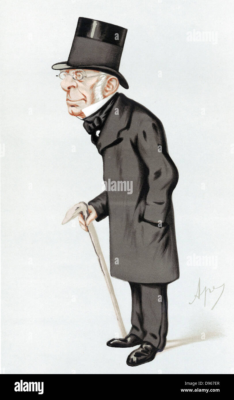 George Biddell Airy (1801-1892) astronomo inglese e geophysicist. Astronomo Reale 1835-1881. Cartone animato da "Ape" (Carlo Pellegrini) per "Vanity Fair" Londra, 13 novembre 1875. Foto Stock