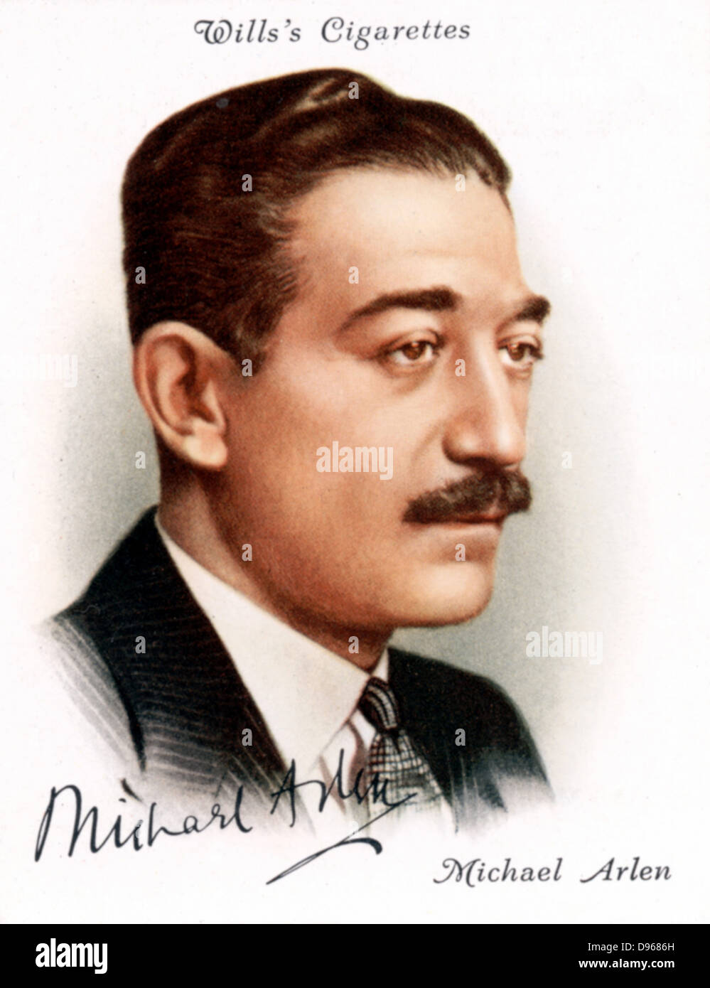Michael Arlen (1895-1956) British scrittore e romanziere di estrazione armena. Carta rilasciata 1937. Foto Stock