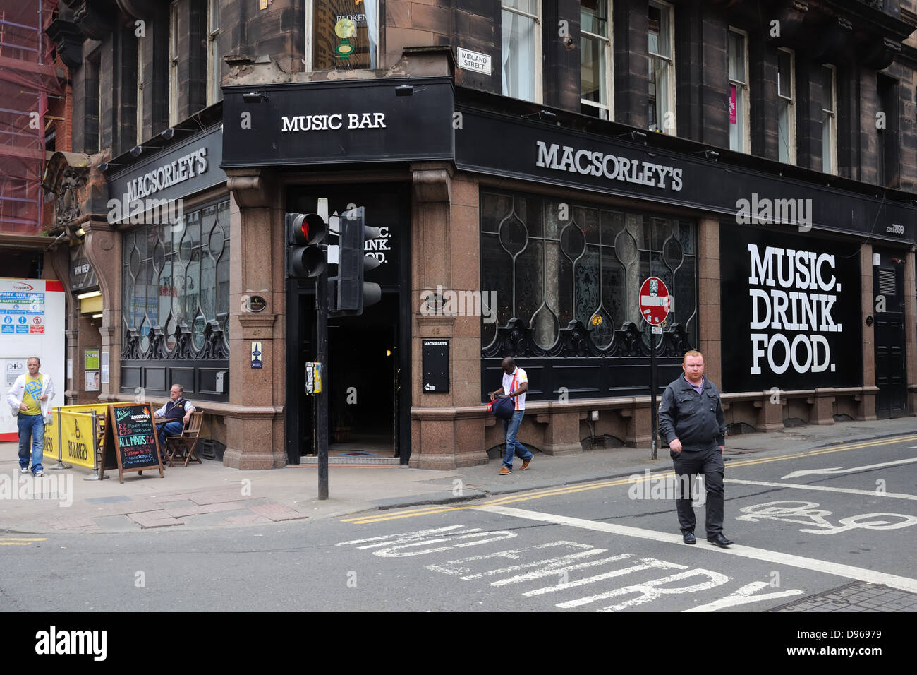 MacSorley's music bar nel centro della città di Glasgow, Scotland, Regno Unito Foto Stock