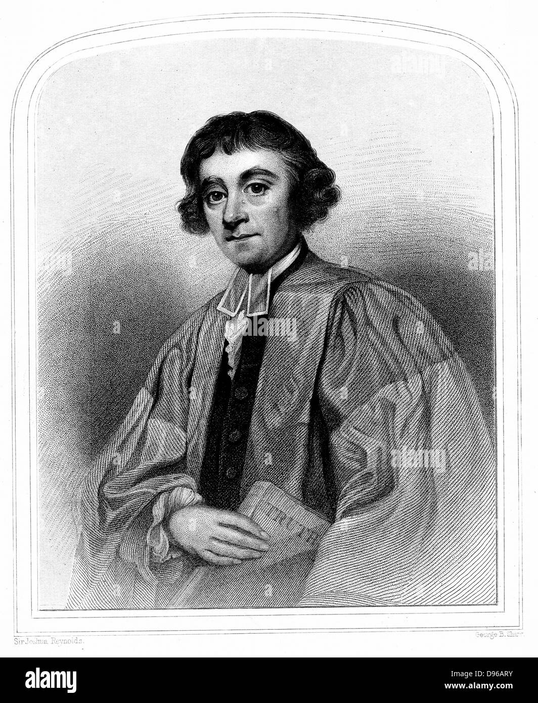 James Beattie (1735-1803) poeta Scozzese, saggista e pedagogo, tenendo il suo 'Saggio sulla verità" (1770), attaccando David Hume. Ora il migliore ricordato a lungo poema "Il Menestrello" (1771-1774). Dopo incisione ritratto di Joshua Reynolds Foto Stock