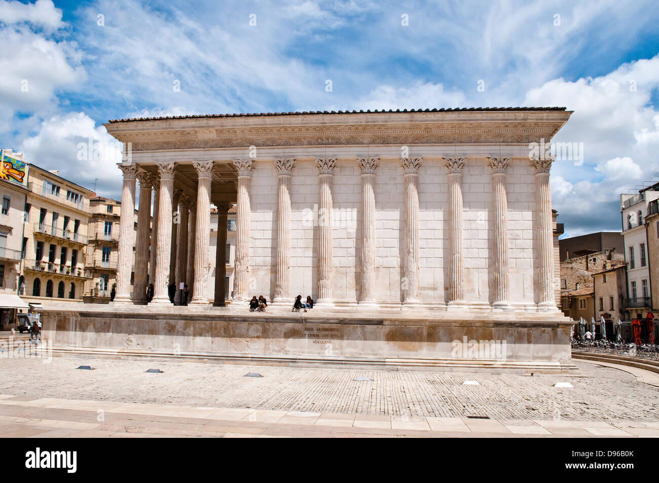 La Maison Carree, Tempio Romano, Nimes, Francia Foto Stock