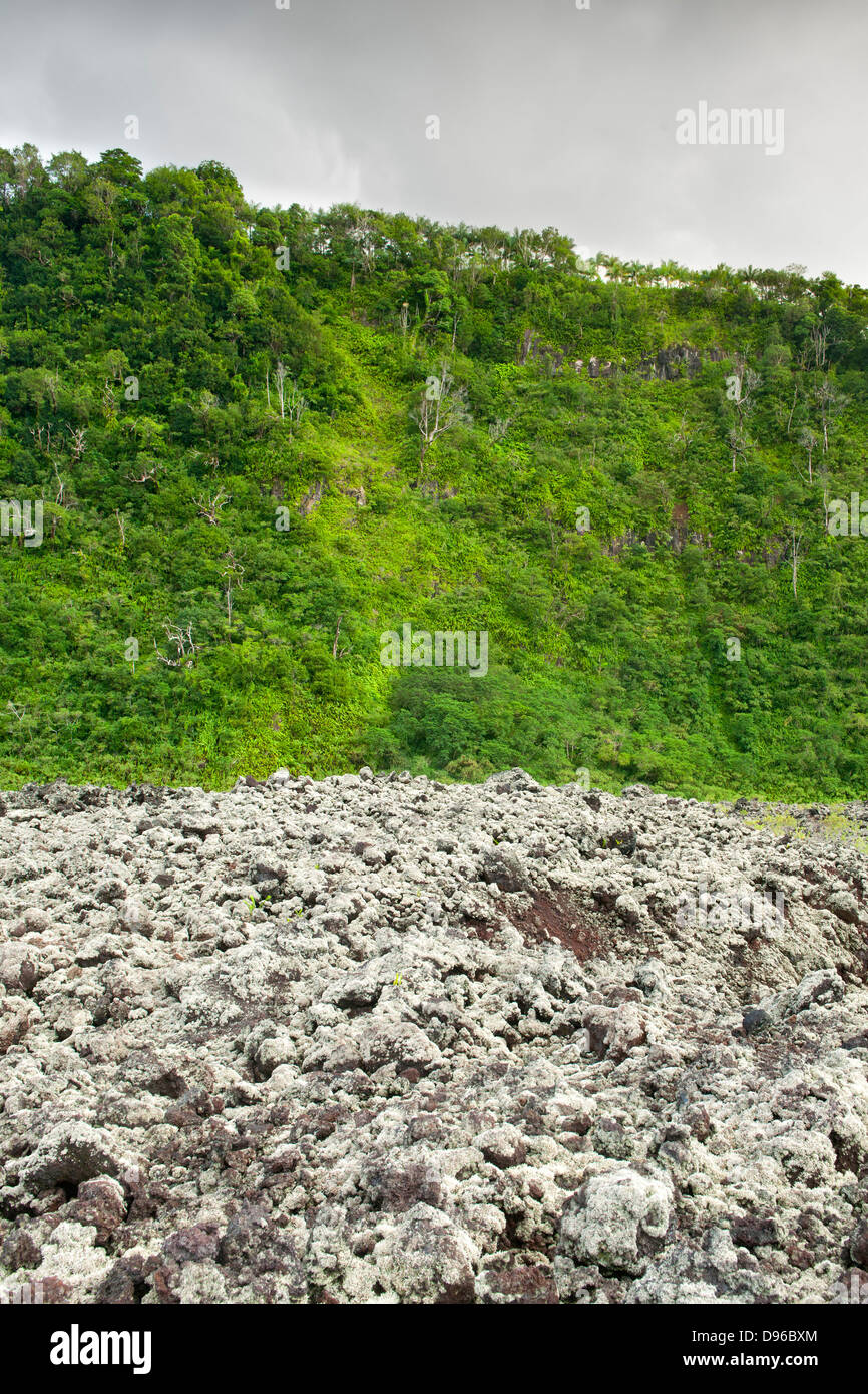 Paesaggio vulcanico del Le Grand Brulé sull isola francese di la Reunion nell'Oceano Indiano. Foto Stock