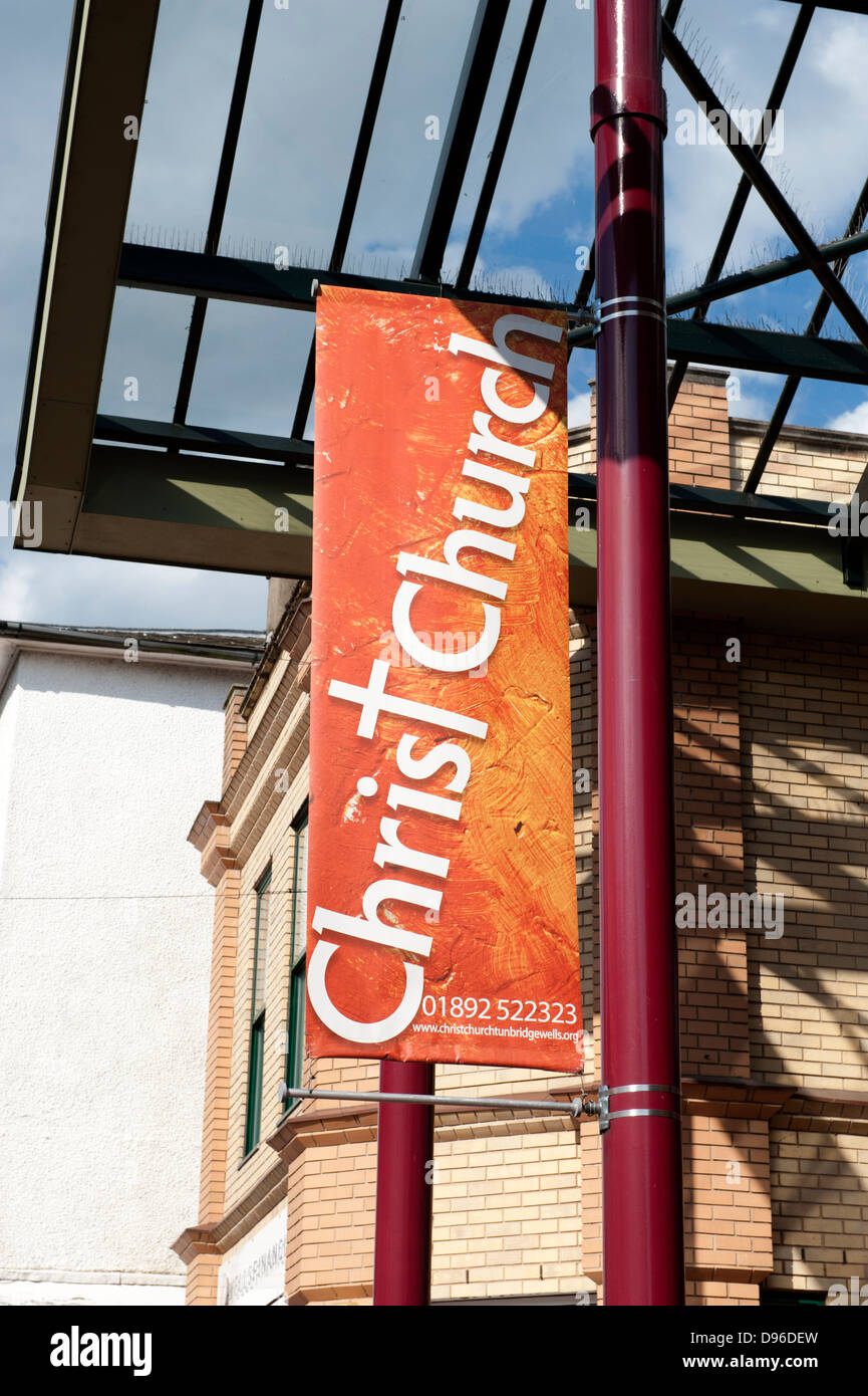 Ingresso e banner grafico per URC la Chiesa di Cristo locali. Foto Stock