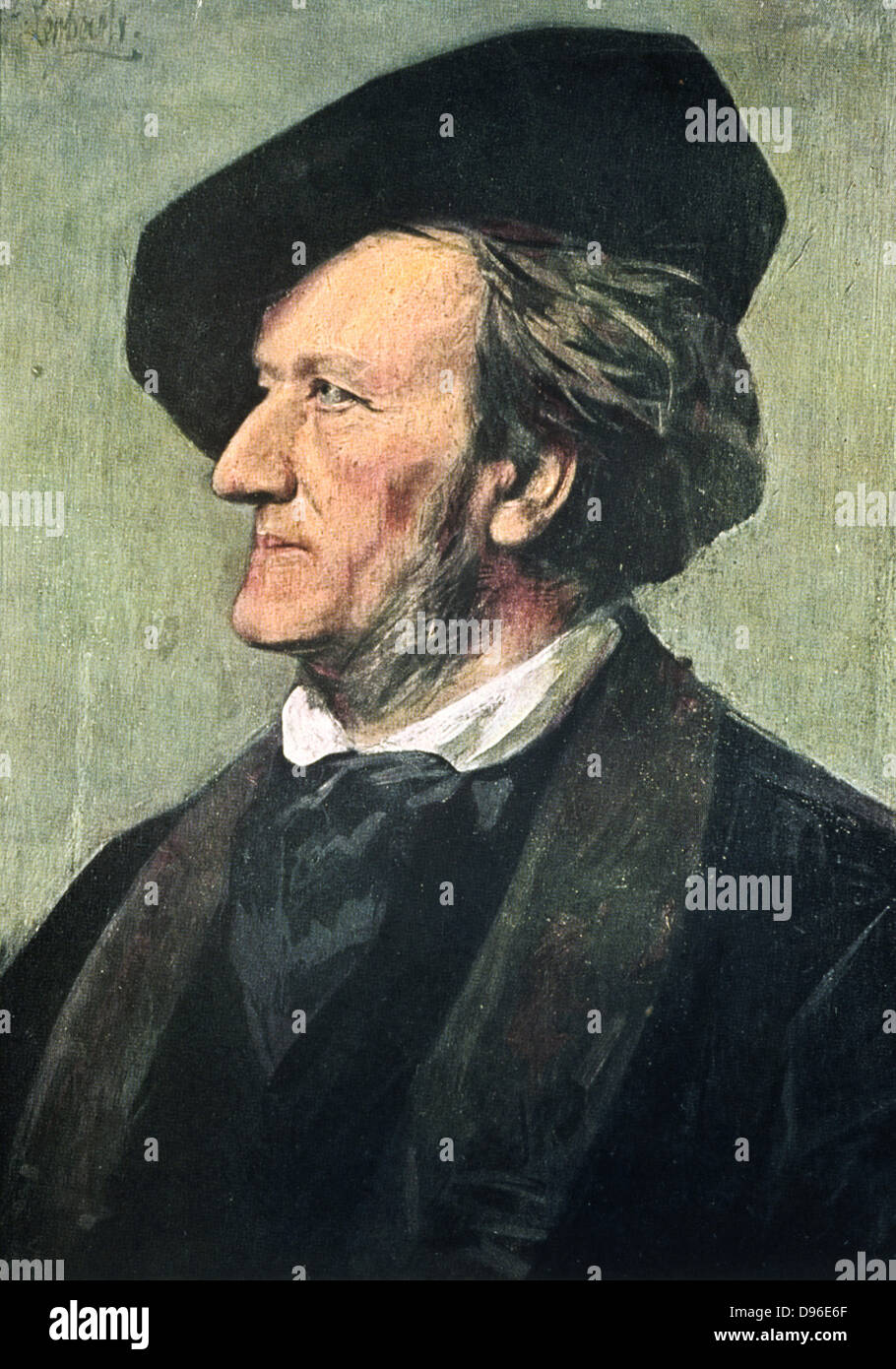 Richard Wagner (1813-1883) del compositore tedesco nel 1882. Dopo il ritratto di Franz Seraph von Lenbach. Foto Stock