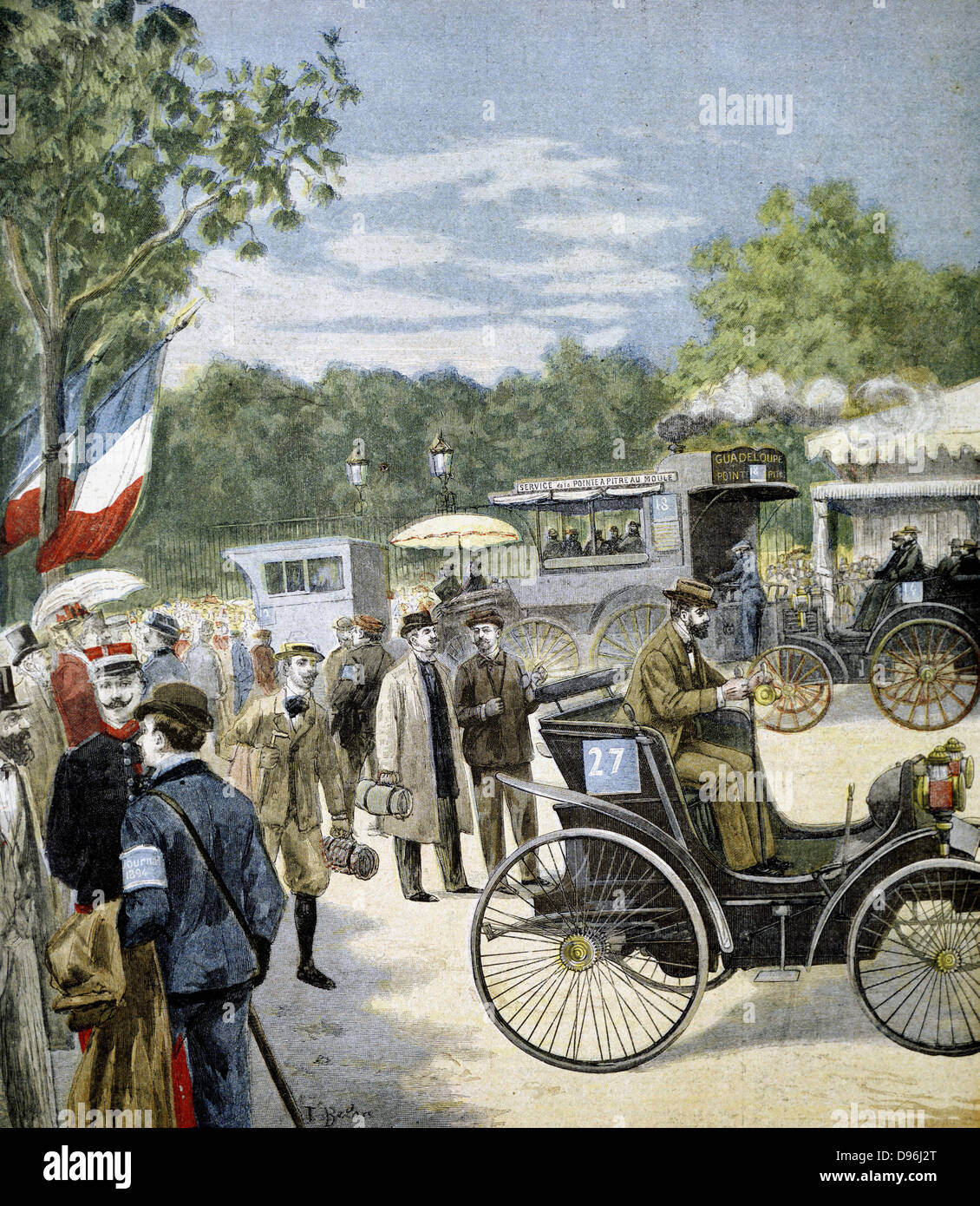 Affidabilità di automobile gara tra Parigi e Rouen, sponsorizzato da "Le Petit Journal'. Primi premi assegnati a Panhard & Levassor e la Peugeot fratelli. Da "Le Petit Journal' Paris 6 Agosto, 1894 Foto Stock