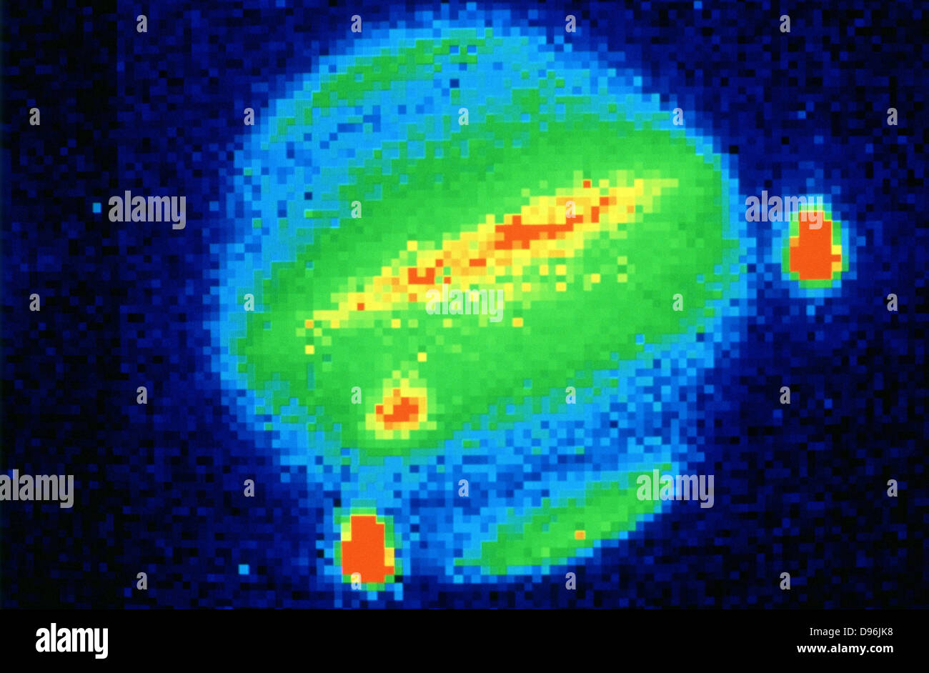 Comet Shoemaker-Levy, 1994. Impatto con Giove 20 luglio 1994. Vista da Cape Town, Sud Africa. Fotografia della NASA. Foto Stock