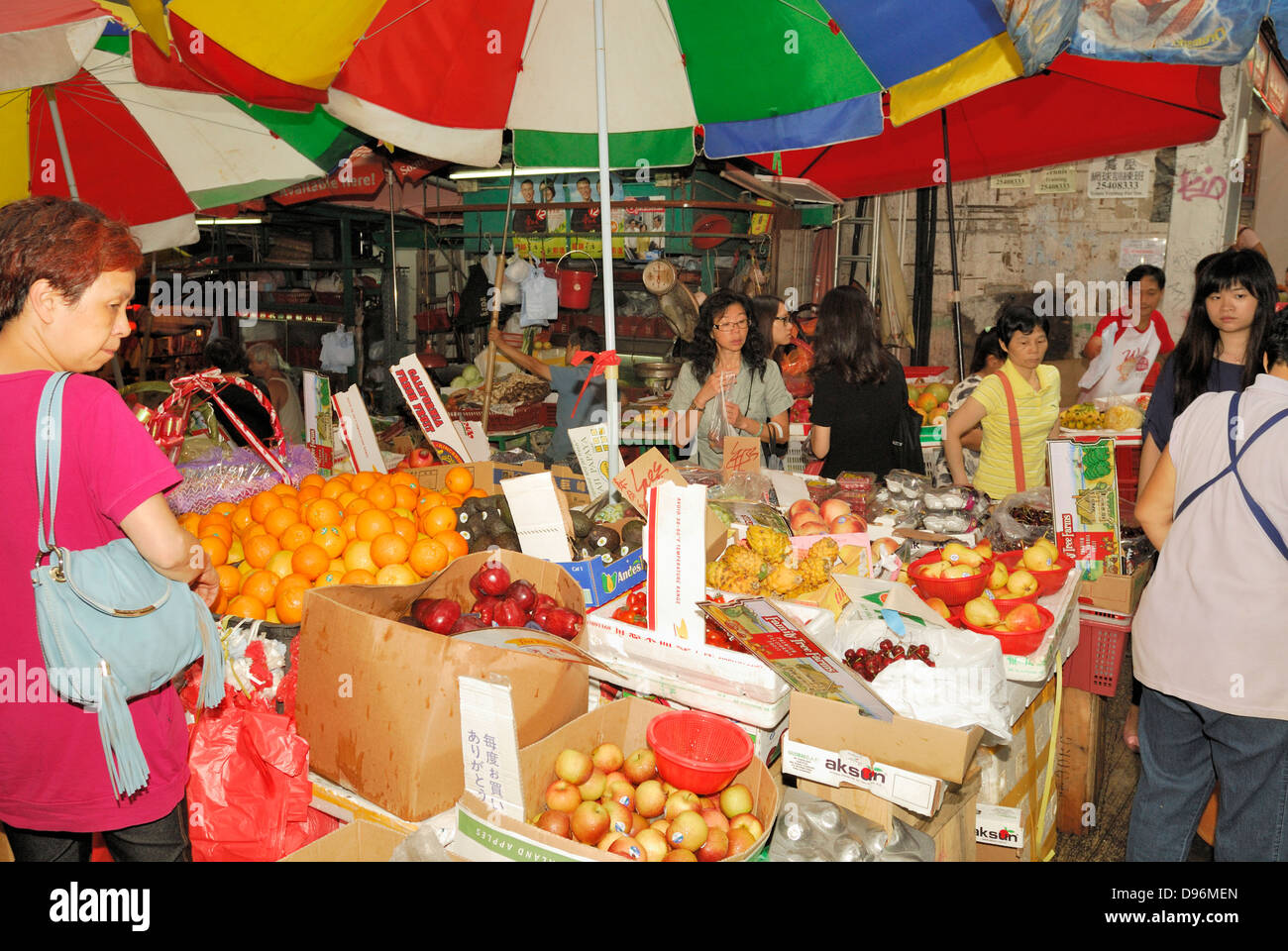 Hong Kong mercato all'aperto. Foto Stock