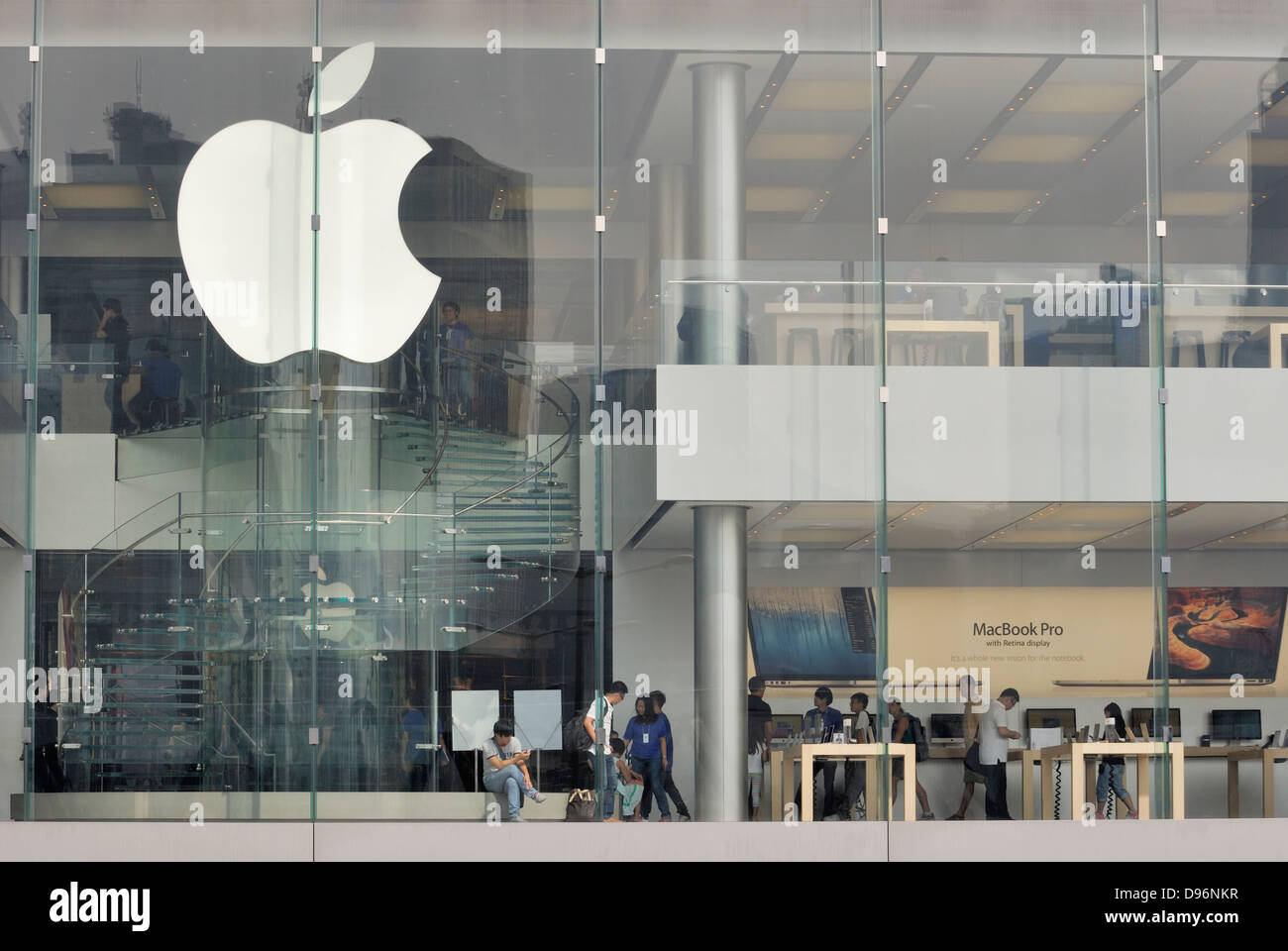 Computer Apple store a Hong Kong, Cina. Foto Stock