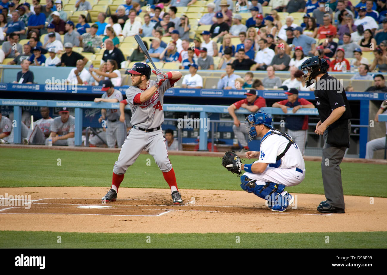 Washington cittadini player Bryce Harper al bat Foto Stock