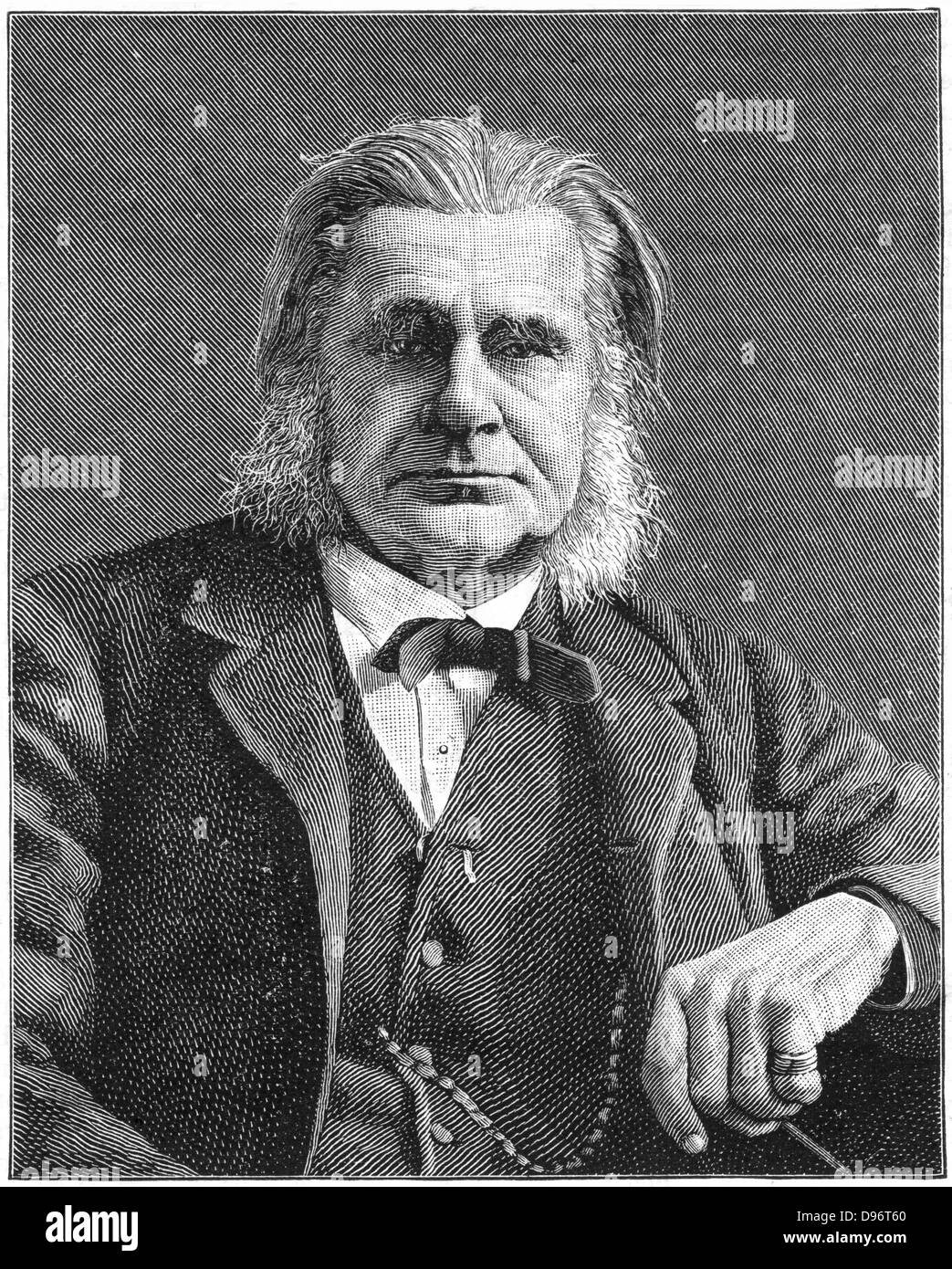 Thomas Henry Huxley (1825-1895) British biologo, sostenitore di Darwin e l'evoluzione. Nonno di Julian e Aldous Huxley. Incisione. Foto Stock