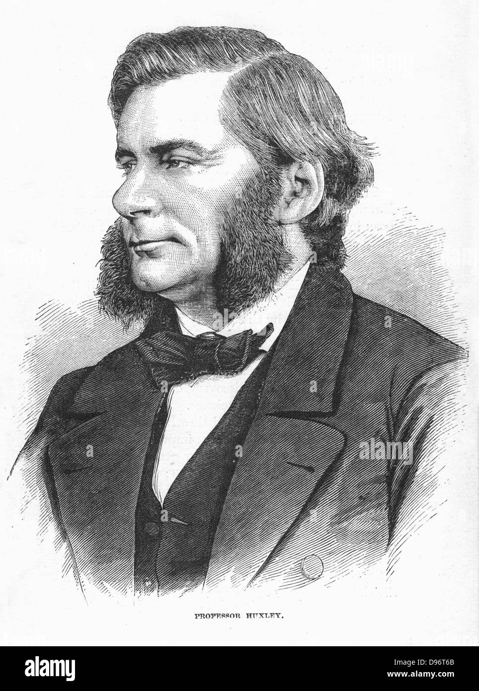 Thomas Henry Huxley (1825-1895) British biologo, sostenitore di Darwin e l'evoluzione. Da "La scienza Record', New York, 1872. Foto Stock
