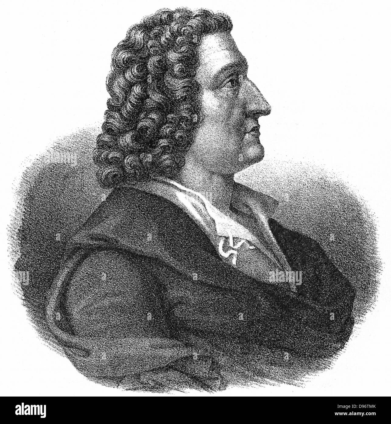 Johann Freidrich Bottger o Botticher (1682-1719) chimico tedesco e ceramista, originatore di Dresda in Cina. Per proteggere i segreti commerciali, lui e i suoi colleghi sono stati evacuati da Dresda quando la Svezia ha invaso la Sassonia nel 1706. Ai sensi del regio patronato, nel 1708 divenne direttore di una grande fabbrica di ceramiche, e nel 1715 ha perfezionato la comunità di colore bianco porcellana. Nel 1716 egli è stato messo in prigione per aver tentato di vendere il segreto del processo. Da 'Der Stein der Weisen'. (Lipsia, c1895). Foto Stock