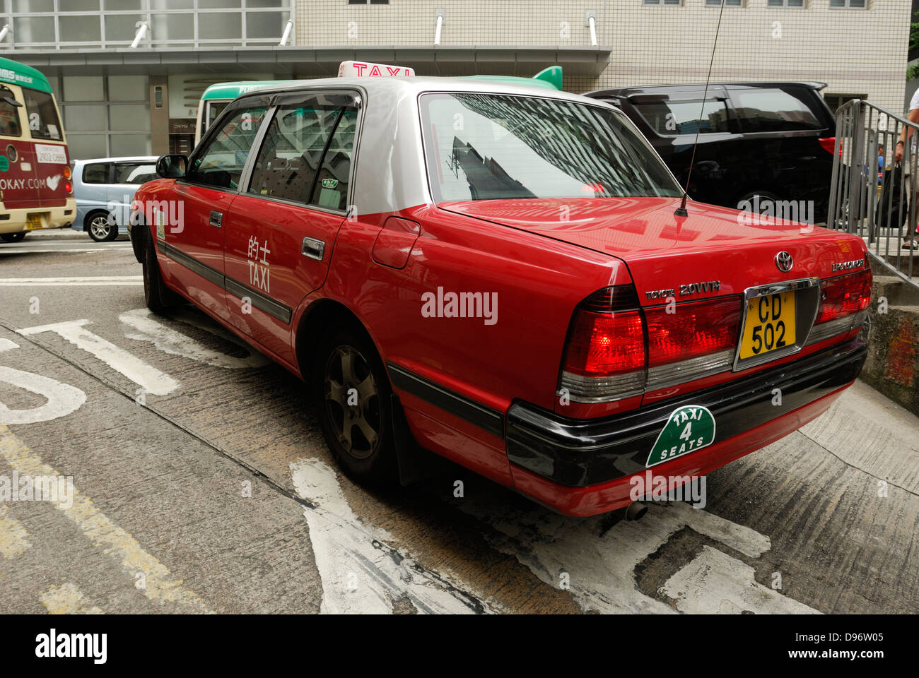 Hong Kong con taxi. Foto Stock