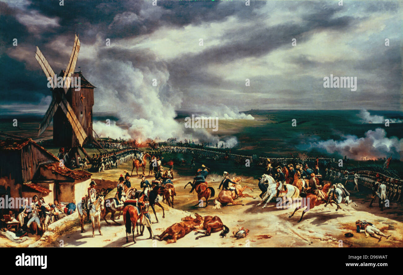 La battaglia di Valmy 20 settembre 1792. Francese si è fermato l'anticipo dell'esercito prussiano su Parigi. Horace Vernet (1789-1863), pittore francese. Olio su tela. Foto Stock