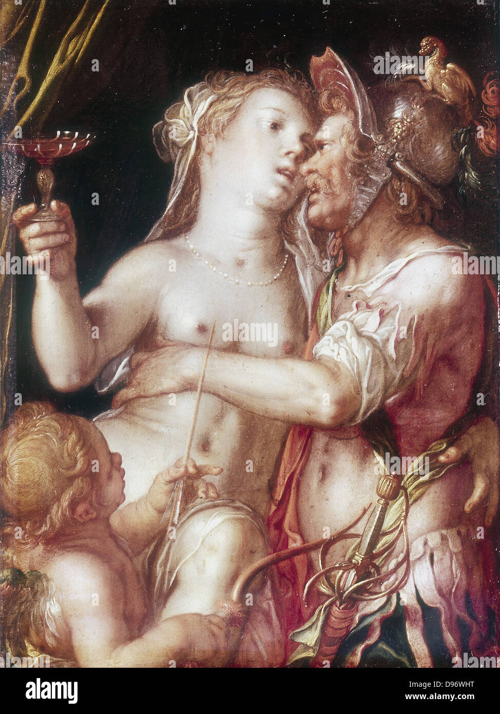 Marte e Venere". Dio romano e la dea della guerra e dell'amore. Joachim Anthonsiz Wittewael (1566-1638) pittore olandese e il relatore. Foto Stock
