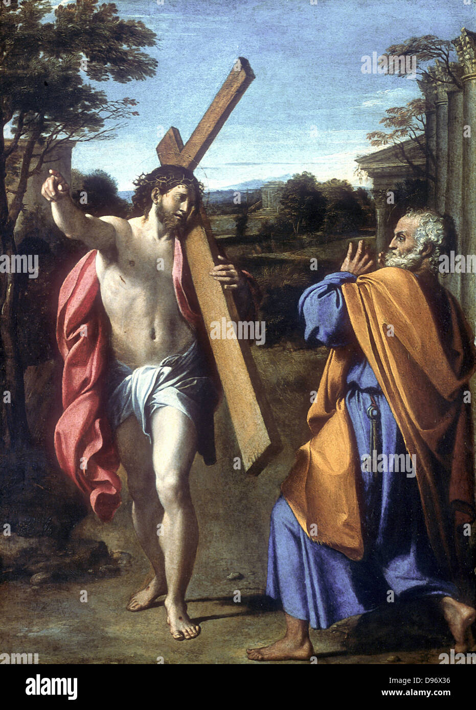 Cristo che figurano a Simon Pietro dopo la sua risurrezione. Annibale Carraci (1560-1609), pittore italiano. Foto Stock